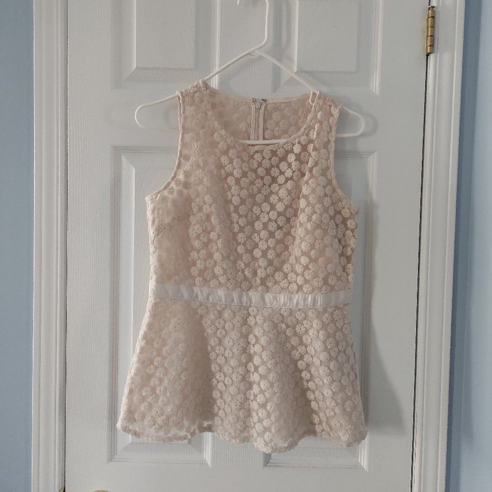 Cream Blouse with Peplum